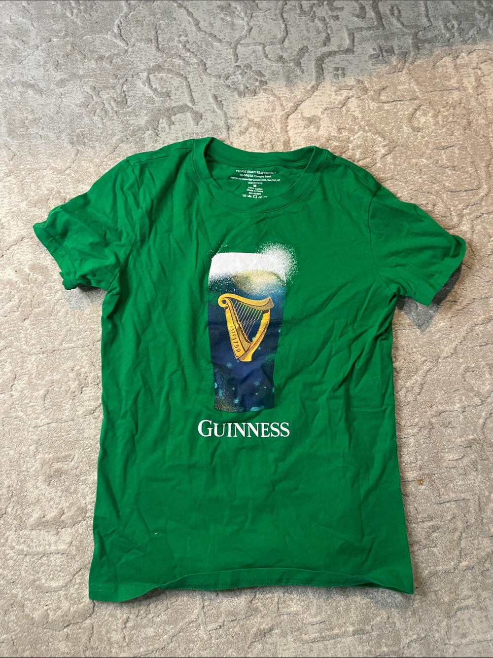 Guinness Green Short Sleeve Tee with Pint Graphic